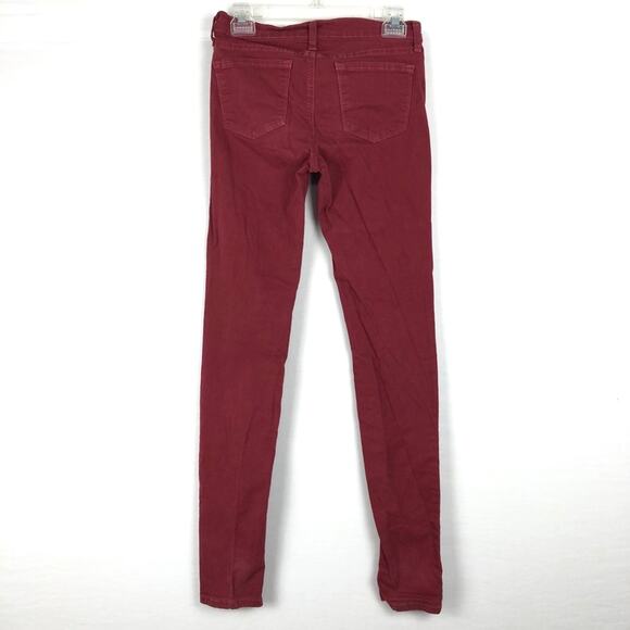 Angry Rabbit Skinny Jeans Red Denim Style ASK300 Mid Rise Size 26 Inseam 32" - Picture 3 of 10